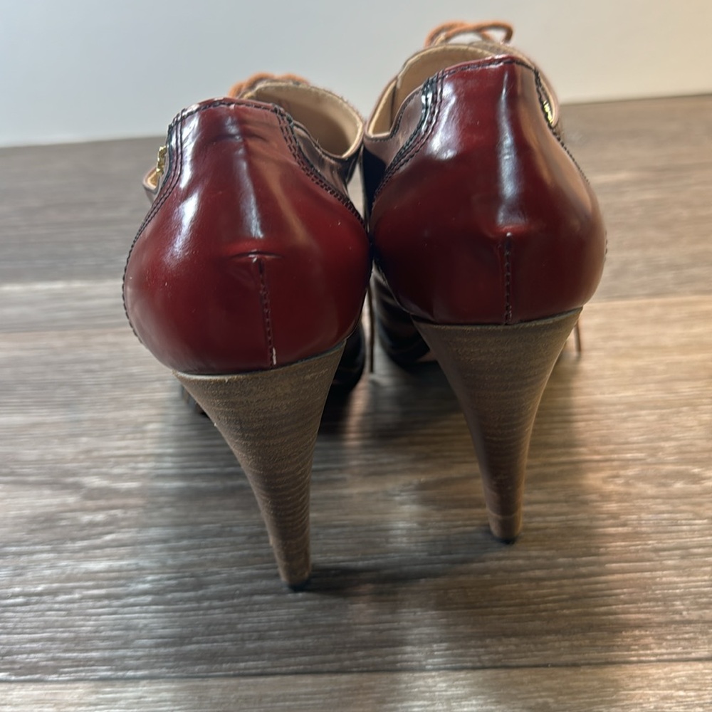 Furla made in Italy beige/marron leather heels woman’s size 41 (d126) - Picture 4 of 12